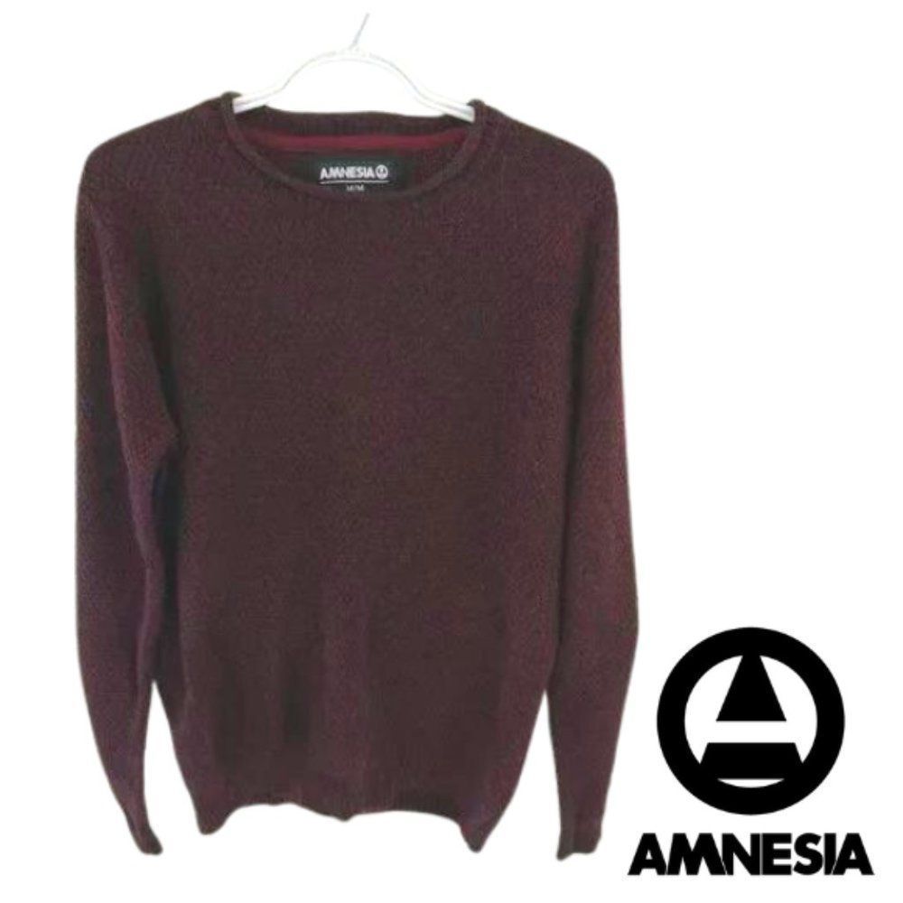 Marroon and black knit Amnesia Skater sweater unisex sized Medium